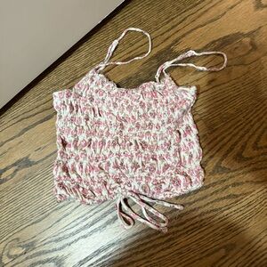 XXS URBAN OUTFITTERS FLORAL SCRUNCH TANK